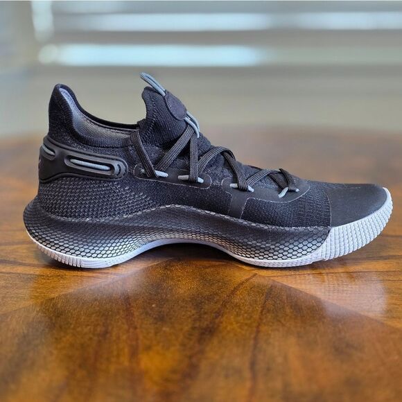 Under Armour UA Stephen Curry 6 Team Black Gold Metallic HOVR Size 10 Warriors - Picture 8 of 16